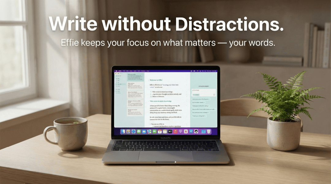 Effie for Mac - Focus Freely, Write Elegantly